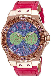 Shop Authentic Guess Limelight Quartz Multicolor Dial Red Leather Strap Watch For Women - W0775L4 - Luxxuri
