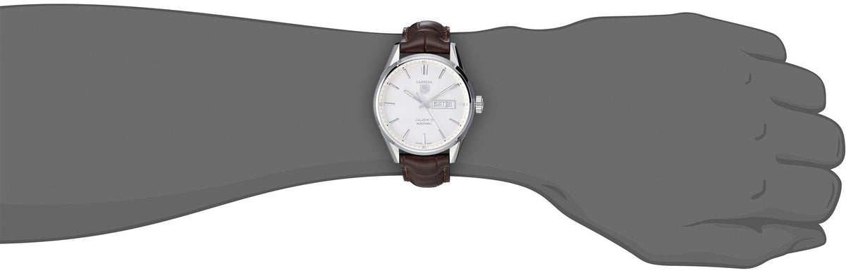  Shop Authentic Tag Heuer Carrera Calibre 5 Automatic White Dial Brown Leather Strap Watch for Men - WAR201B.FC6291 - Luxxuri
