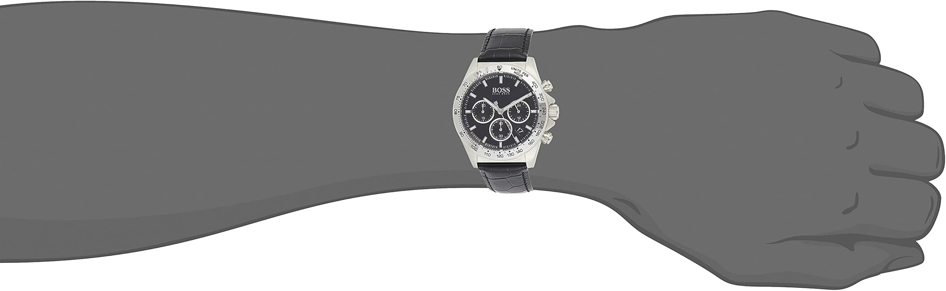  Shop Authentic Hugo Boss Hero Chronograph Black Dial Black Leather Strap Watch For Men - 1513752 - Luxxuri