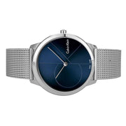  Shop Authentic Calvin Klein Minimal Blue Dial Silver Mesh Bracelet Watch for Men - K3M2112N - Luxxuri