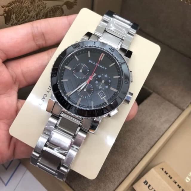  Shop Authentic Burberry The City Black Dial Silver Steel Strap Watch for Men - BU9380 - Luxxuri