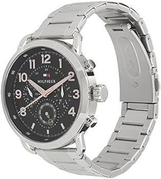 Shop Authentic Tommy Hilfiger Briggs Chronograph Black Dial Silver Steel Strap Watch for Men - 1791422 - Luxxuri