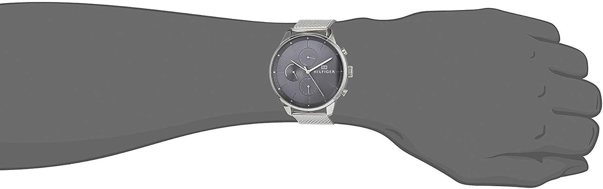  Shop Authentic Tommy Hilfiger Chase Quartz Grey Dial Silver Mesh Bracelet Watch For Men - 1791484 - Luxxuri