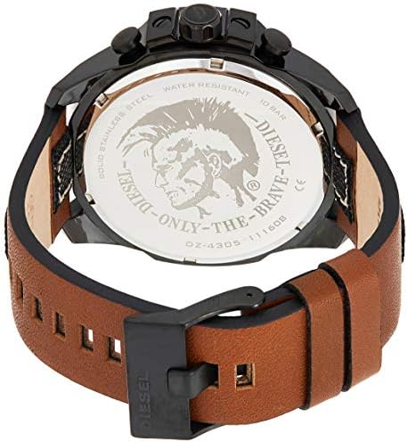  Shop Authentic Diesel Mega Chief Quartz Black Dial Two Tone Leather Strap Watch For Men - DZ4305 - Luxxuri