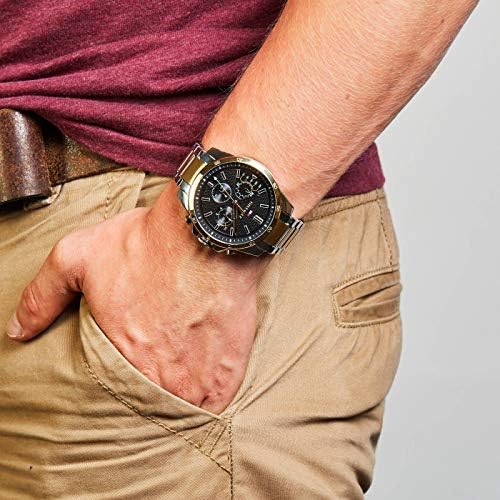  Shop Authentic Tommy Hilfiger Decker Chronograph Black Dial Two Tone Steel Strap Watch for Men - 1791559 - Luxxuri