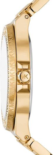  Shop Authentic Michael Kors Lennox Three-Hand Gold Dial Gold Steel Strap Watch For Women - MK7339 - Luxxuri