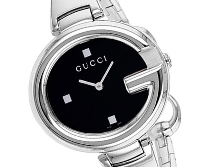  Shop Authentic Gucci Guccissima Black Dial Silver Steel Strap Watch For Women - YA134301 - Luxxuri