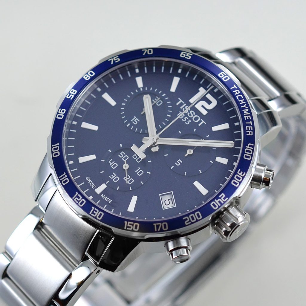  Shop Authentic Tissot Quickster Chronograph Blue Dial Watch For Men - T095.417.11.047.00 - Luxxuri