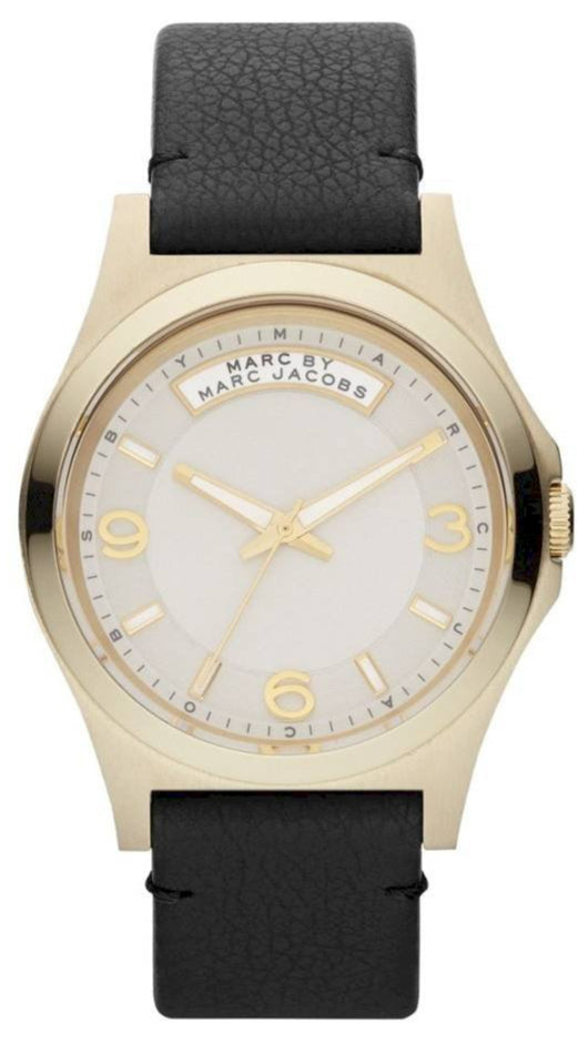  Shop Authentic Marc Jacobs Baby Dave Gold Dial Black Leather Strap Watch for Women - MBM1264 - Luxxuri