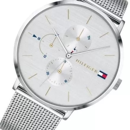  Shop Authentic Tommy Hilfiger Jenna Quartz Silver Dial Silver Mesh Bracelet Watch For Women - 1781942 - Luxxuri