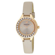  Shop Authentic Swarovski Lovely Crystals Mini Grey Dial Grey Leather Strap Watch for Women - 5261481 - Luxxuri