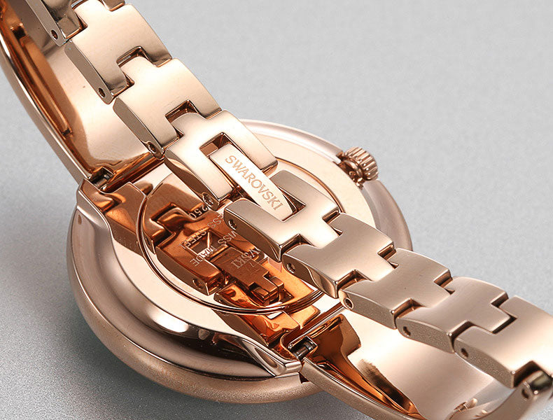  Shop Authentic Swarovski Crystalline Bracelet White Dial Rose Gold Steel Strap Watch for Women - 5269250 - Luxxuri