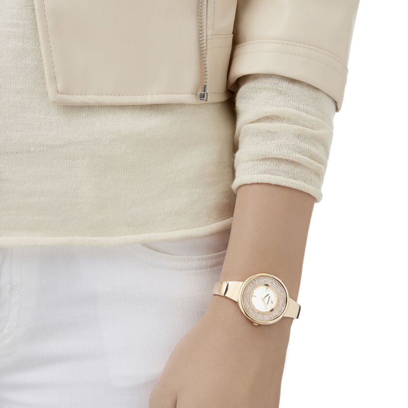  Shop Authentic Swarovski Crystalline Bracelet White Dial Rose Gold Steel Strap Watch for Women - 5269250 - Luxxuri