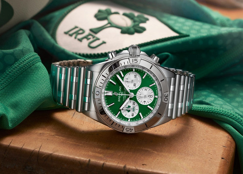  Shop Authentic Breitling Chronomat B01 42 Six Nations Ireland Green Dial Silver Steel Strap Watch for Men - AB0134A91L1A1 - Luxxuri
