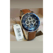  Shop Authentic Fossil Grant Sport Automatic Skeleton Blue Dial Brown Leather Strap Watch for Men - ME3140 - Luxxuri