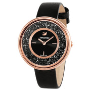  Shop Authentic Swarovski Crystalline Pure Black Dial Black Leather Strap Watch for Women - 5275043 - Luxxuri