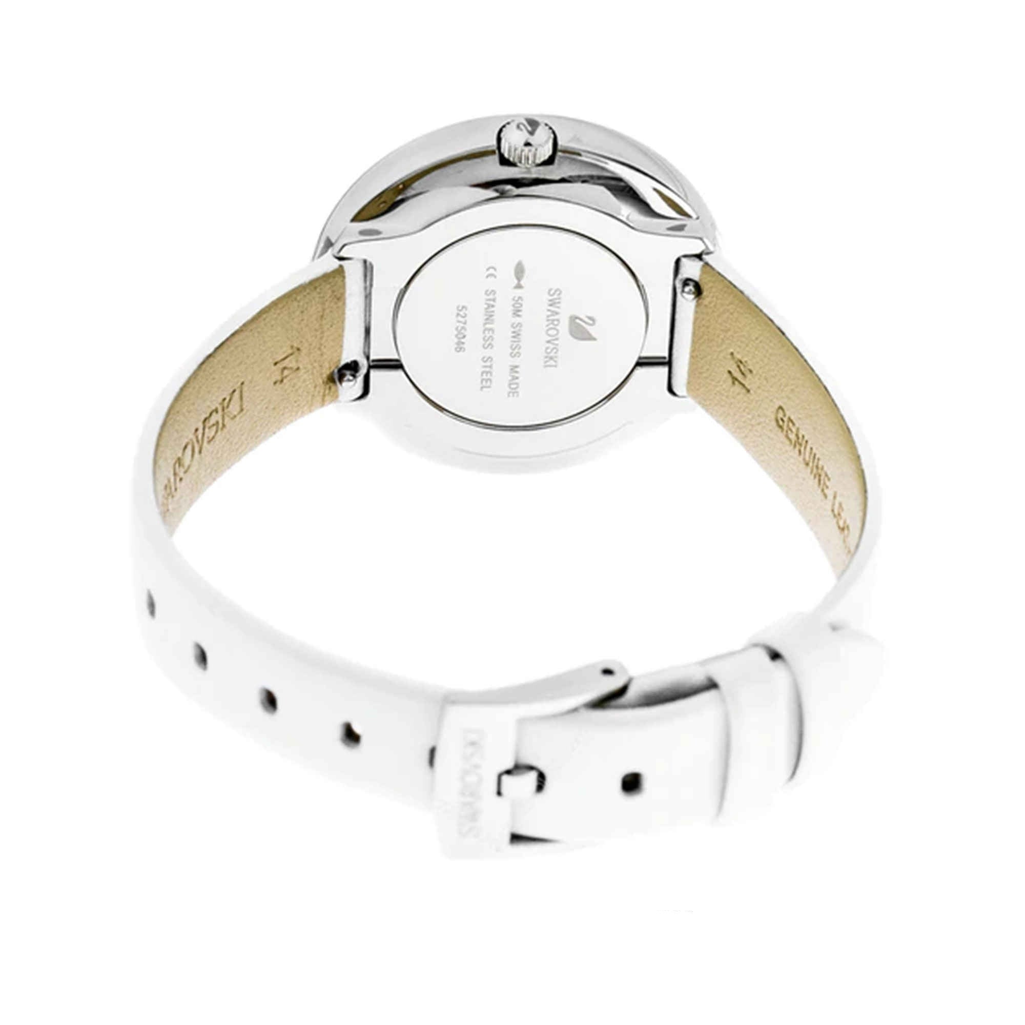  Shop Authentic Swarovski Crystalline Pure White Dial White Leather Strap Watch for Women - 5275046 - Luxxuri