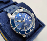  Shop Authentic Breitling Superocean Heritage II B20 44mm Blue Dial Blue Rubber Strap Mens Watch - AB2030161C1S1 - Luxxuri