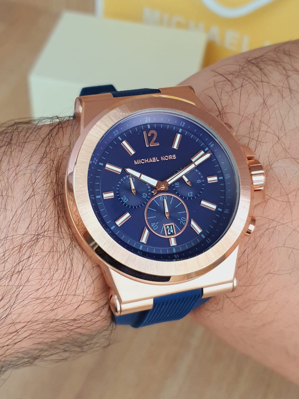  Shop Authentic Michael Kors Dylan Blue Dial Blue Rubber Strap Watch for Men - MK8295 - Luxxuri