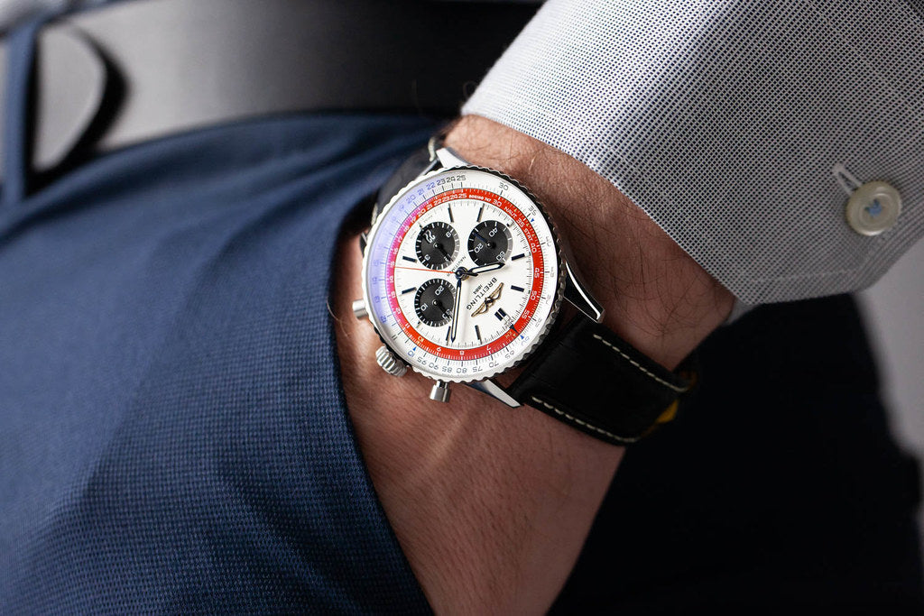  Shop Authentic Breitling Navitimer B01 Chronograph 43 Boeing 747 White Dial Black Leather Strap Watch for Men - AB01383B1G1P1 - Luxxuri