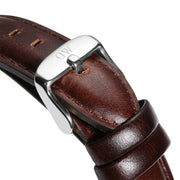  Shop Authentic Daniel Wellington Dapper Bristol White Dial Brown Leather Strap Watch For Women - DW00100090 - Luxxuri