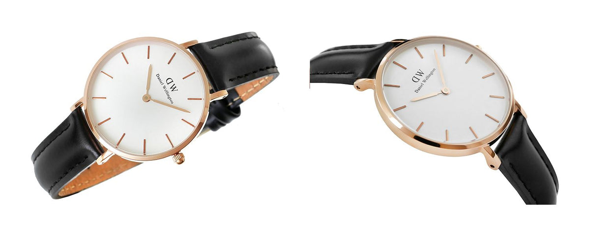  Shop Authentic Daniel Wellington Petite Sheffield White Dial Black Leather Strap Watch For Women - DW00100174 - Luxxuri