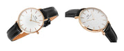  Shop Authentic Daniel Wellington Petite Sheffield White Dial Black Leather Strap Watch For Women - DW00100174 - Luxxuri