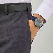  Shop Authentic Emporio Armani Aviator Quartz Grey Dial Blue Fabric Strap Watch For Men - AR11144 - Luxxuri