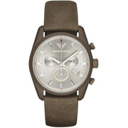 Shop Authentic Emporio Armani Sportivo Chronograph Silver Dial Brown Leather Strap Watch For Men - AR6076 - Luxxuri