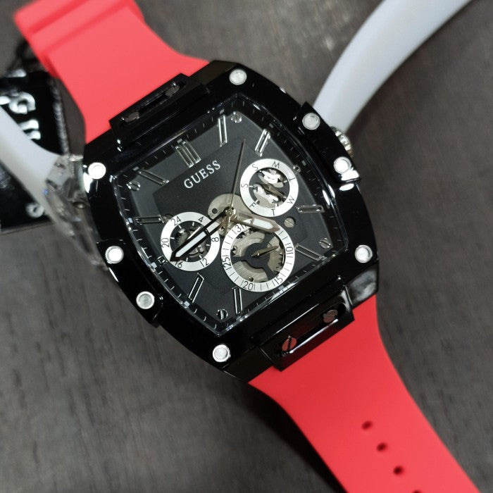  Shop Authentic Guess Phoenix Multifunction Black Dial Red Rubber Strap Watch for Men - GW0203G4 - Luxxuri