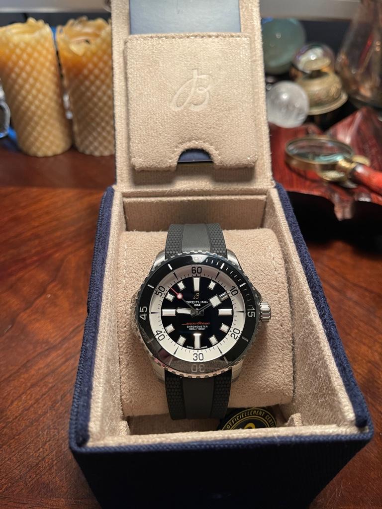  Shop Authentic Breitling Superocean Automatic 46 Black Dial Black Rubber Strap Watch for Men - A17378211B1S1 - Luxxuri