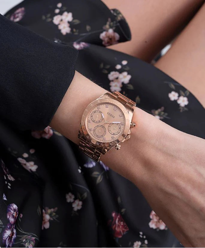  Shop Authentic Guess Eclipse Rose Gold Dial Rose Gold Steel Strap Watch for Women - GW0314L3 - Luxxuri
