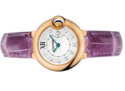  Shop Authentic Cartier Ballon Bleu Diamonds White Dial Pink Leather Strap Watch for Women - WE902050 - Luxxuri