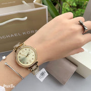  Shop Authentic Michael Kors Sofie Quartz Gold Dial Gold Steel Strap Watch For Women - MK3881 - Luxxuri