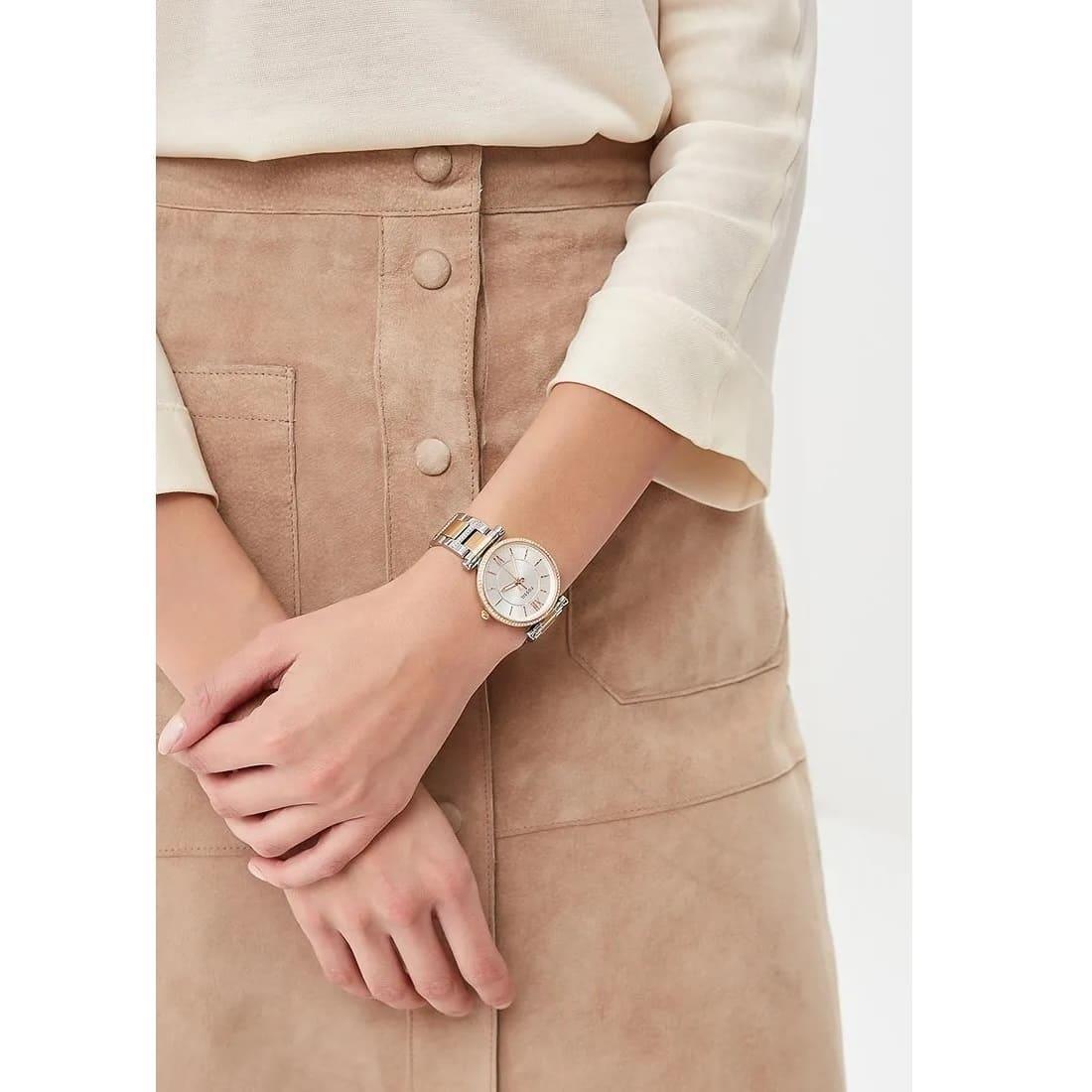  Shop Authentic Fossil Carlie Silver Dial Two Tone Steel Strap Watch for Women - ES4342 - Luxxuri