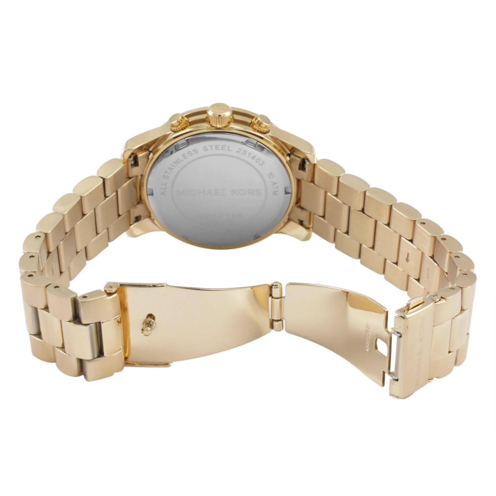  Shop Authentic Michael Kors Runway Gold Dial Gold Stainless Steel Strap Watch for Women - MK5055 - Luxxuri