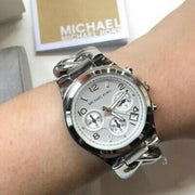  Shop Authentic Michael Kors Runway Twist Silver Dial Silver Stainless Steel Strap Watch for Women - MK3149 - Luxxuri