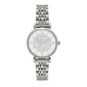  Shop Authentic Emporio Armani Gianni T Bar White Crystal Pave Dial Silver Stainless Steel Strap Watch For Women - AR1925 - Luxxuri