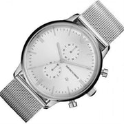  Shop Authentic Emporio Armani Classic Chronograph Quartz Silver Dial Silver Mesh Bracelet Watch For Men - AR0390 - Luxxuri