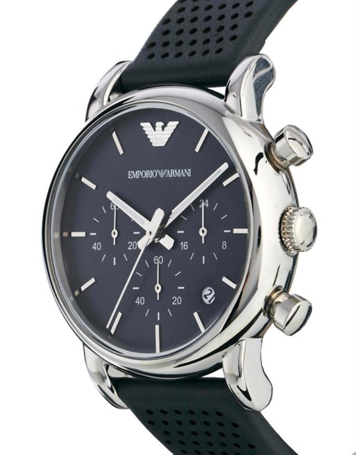  Shop Authentic Emporio Armani Luigi Chronograph Quartz Grey Dial Grey Leather Strap Watch For Men - AR1735 - Luxxuri