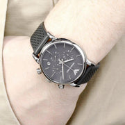  Shop Authentic Emporio Armani Luigi Chronograph Quartz Grey Dial Grey Leather Strap Watch For Men - AR1735 - Luxxuri
