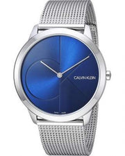  Shop Authentic Calvin Klein Minimal Blue Dial Silver Mesh Bracelet Watch for Men - K3M2112N - Luxxuri