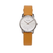  Shop Authentic Calvin Klein City Silver Dial Orange Leather Strap Watch for Women - K2G231G6 - Luxxuri