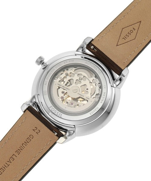  Shop Authentic Fossil Neutra Automatic Skeleton White Dial Brown Leather Strap Watch for Men - ME3184 - Luxxuri