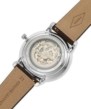  Shop Authentic Fossil Neutra Automatic Skeleton White Dial Brown Leather Strap Watch for Men - ME3184 - Luxxuri