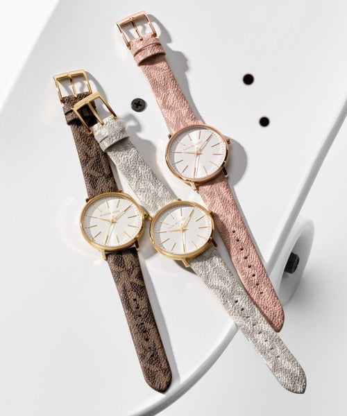  Shop Authentic Michael Kors Pyper Quartz Silver Dial Brown Leather Strap Watch For Women - MK2857 - Luxxuri