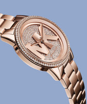  Shop Authentic Michael Kors Ritz Analog Crystals Silver Dial Rose Gold Steel Strap Watch for Women - MK6863 - Luxxuri