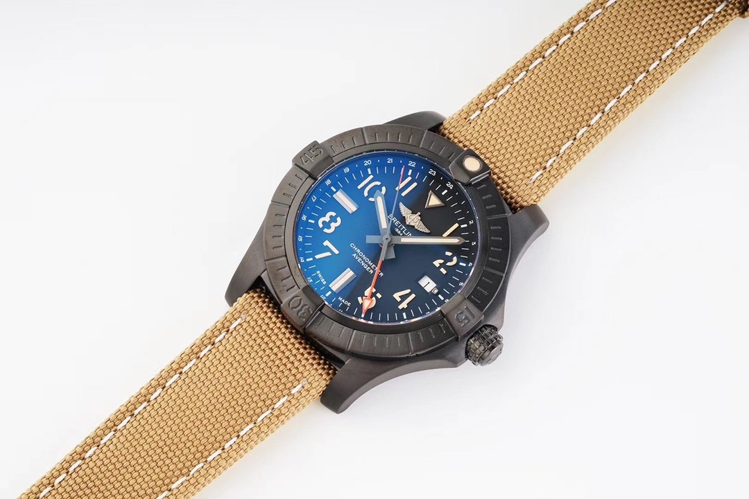  Shop Authentic Breitling Avenger Automatic GMT 45 Black Dial Brown Nylon Strap Watch for Men - V32395101B1X1 - Luxxuri