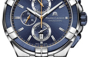  Shop Authentic Maurice Lacroix Aikon Chronograph Blue Dial Blue Leather Strap Watch For Men - AI1018-SS001-432-4 - Luxxuri