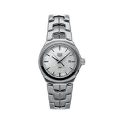  Shop Authentic Tag Heuer Link Quartz Mother of Pearl Dial Silver Steel Strap Watch for Women - WBC1310.BA0600 - Luxxuri